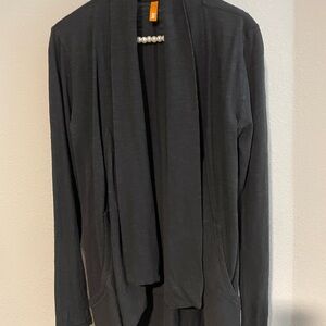 Lucy Black Draped Cardigan